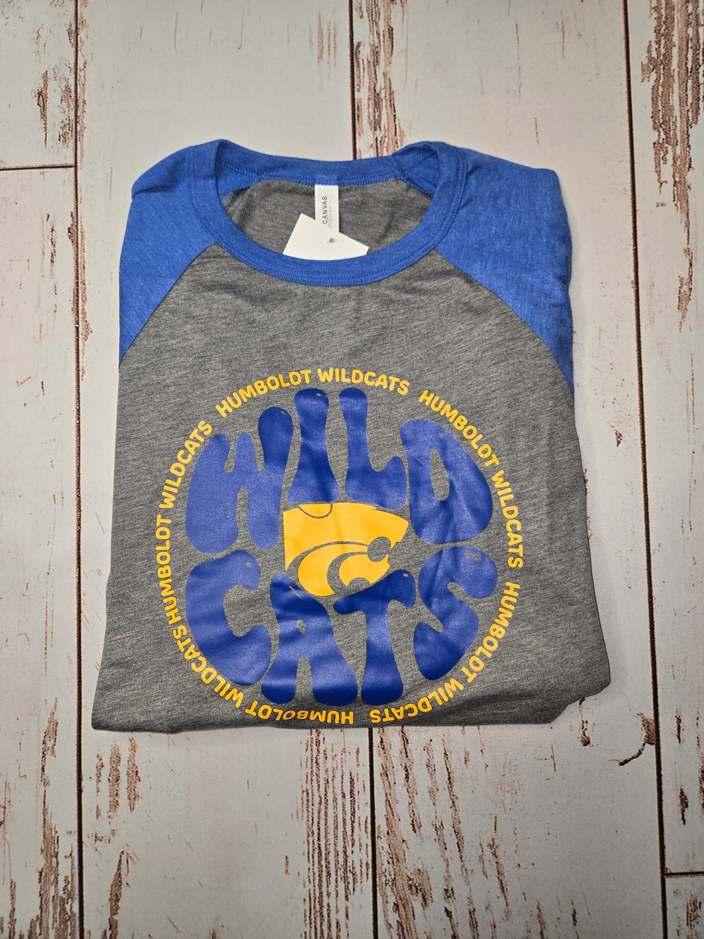 Humboldt Wildcats Bubble Letter Baseball Tee