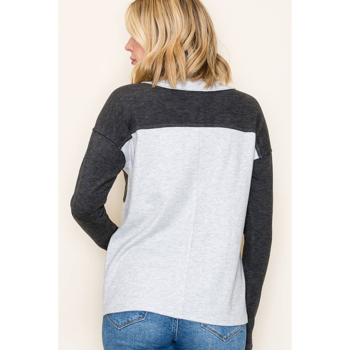 Colorblock Henley Top