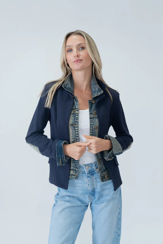 Mixed Media Denim Jacket