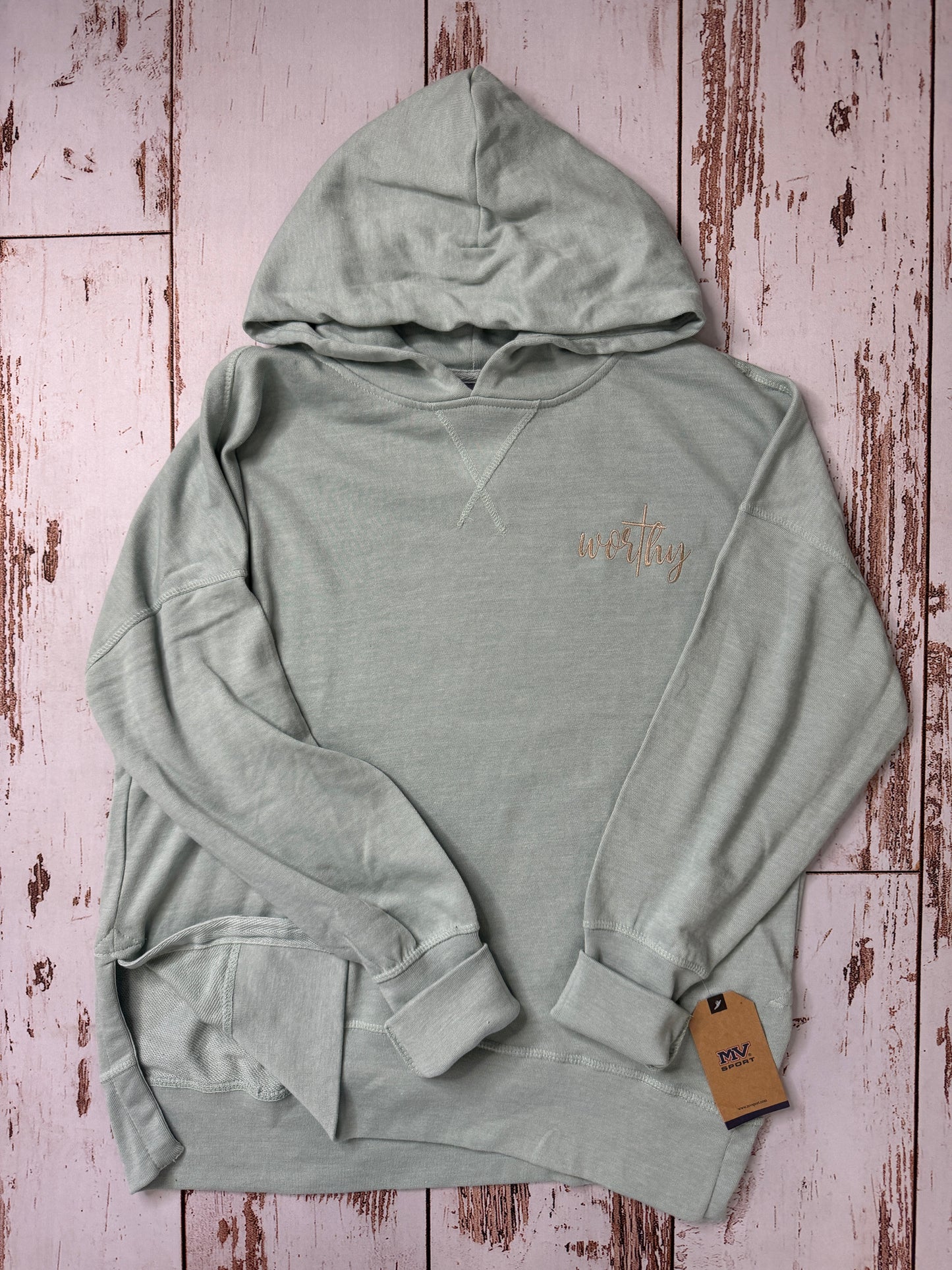 Women's French Terry Hoodie - Worthy Embroidery