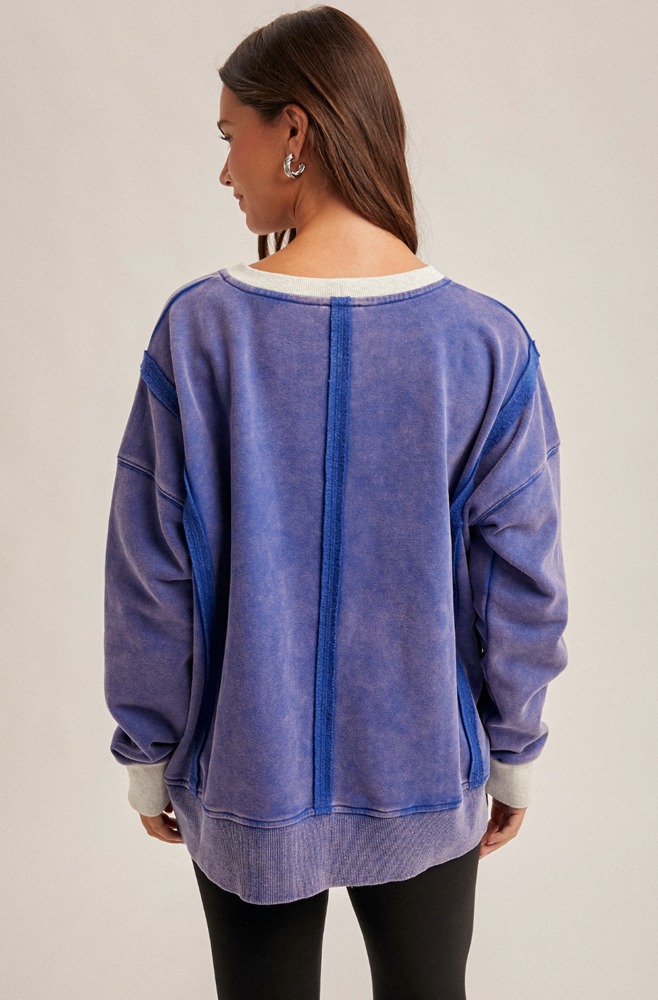 Colorblock Snow Wash Crewneck