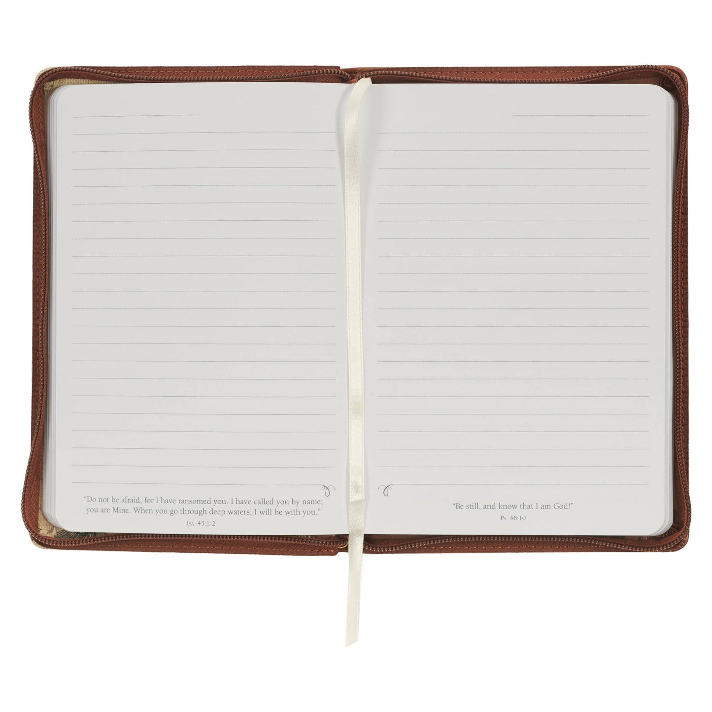 Amazing Grace Natural Canvas & Brown Faux Leather Journal