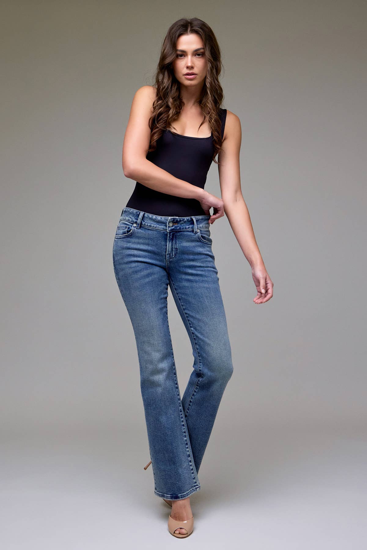 Vintage Wash Low Rise Stretch Bootcut
