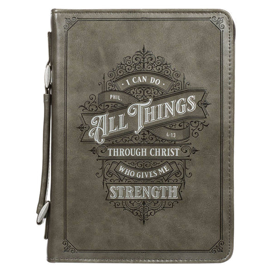 Bible Cover Classic Gray All Things Phil. 4:13