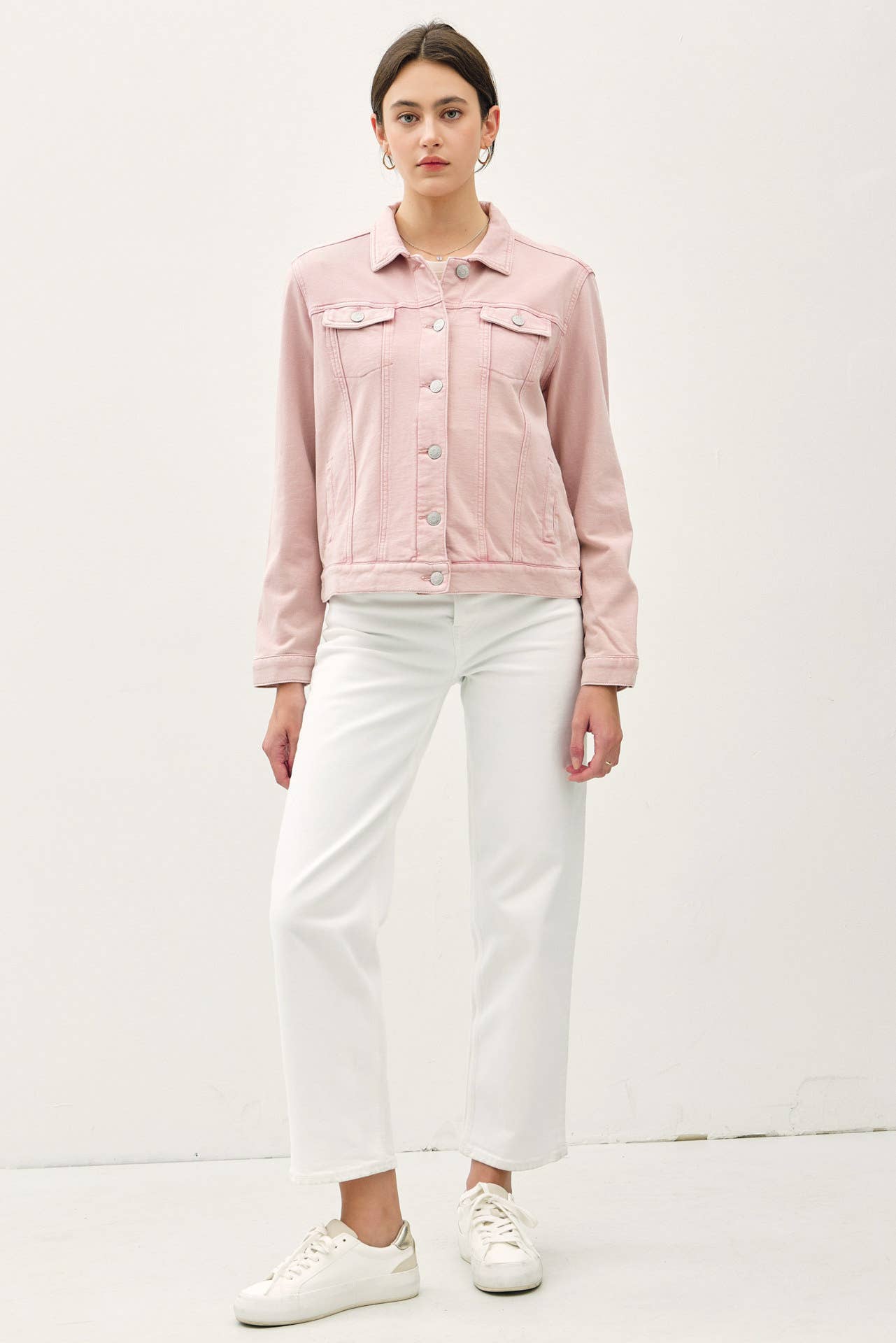 GARMENT-DYE COTTON FLEECE TRUCKER JACKET