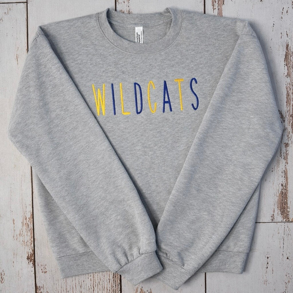 Wildcats Blue And Yellow Embroidery