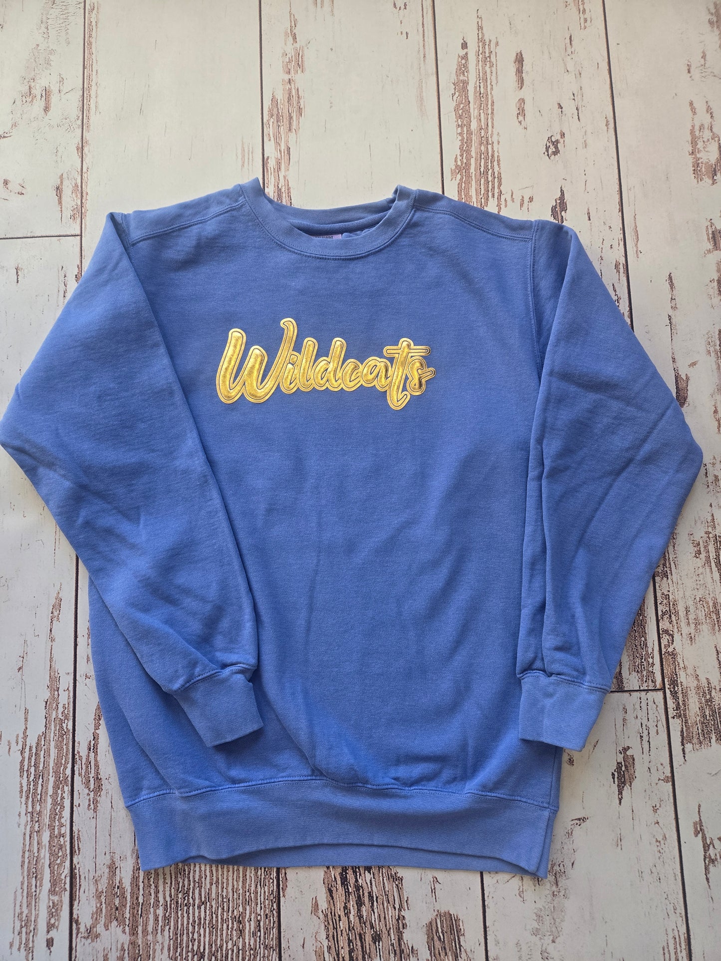 Gold Wildcats Puff Comfort Colors Crew
