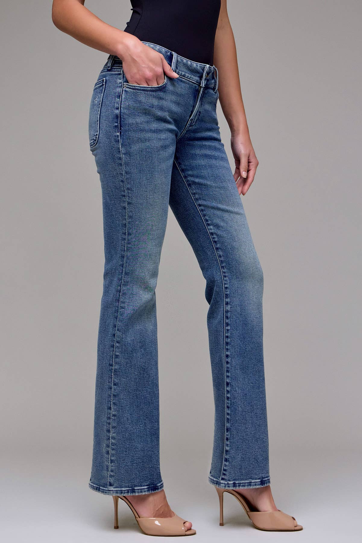 Vintage Wash Low Rise Stretch Bootcut