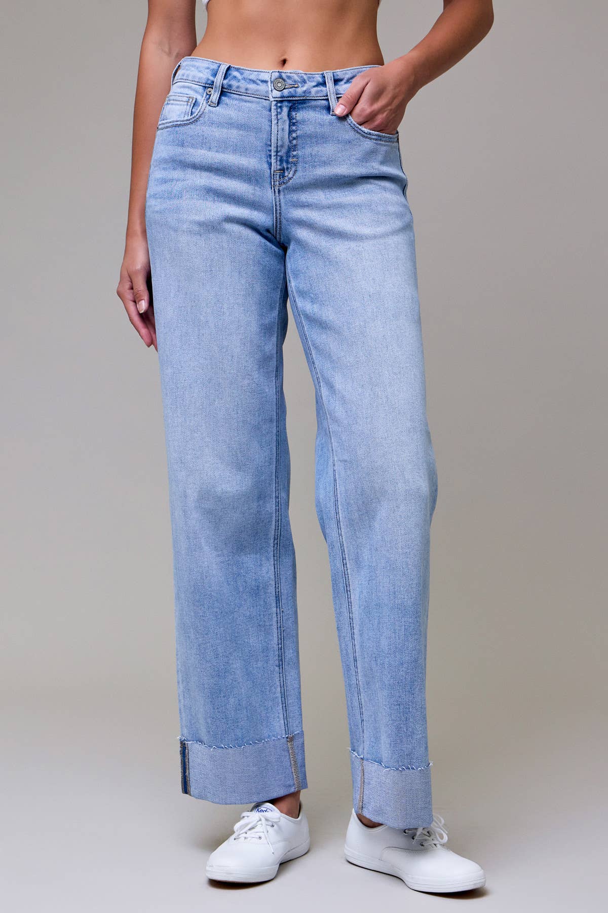 Mid Rise LOGAN Dad Jean with Raw Hem 3" Cuff