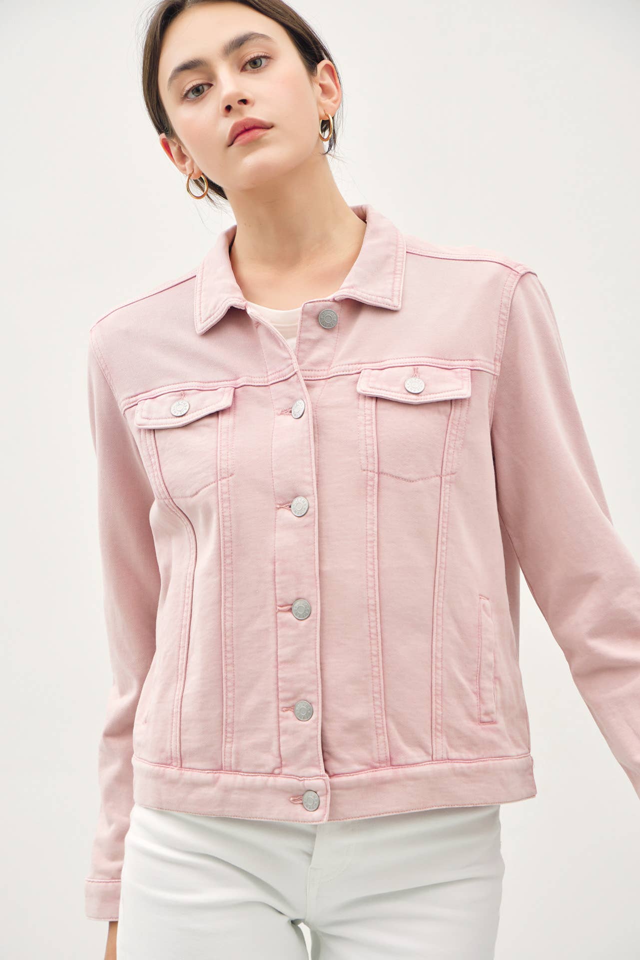 GARMENT-DYE COTTON FLEECE TRUCKER JACKET