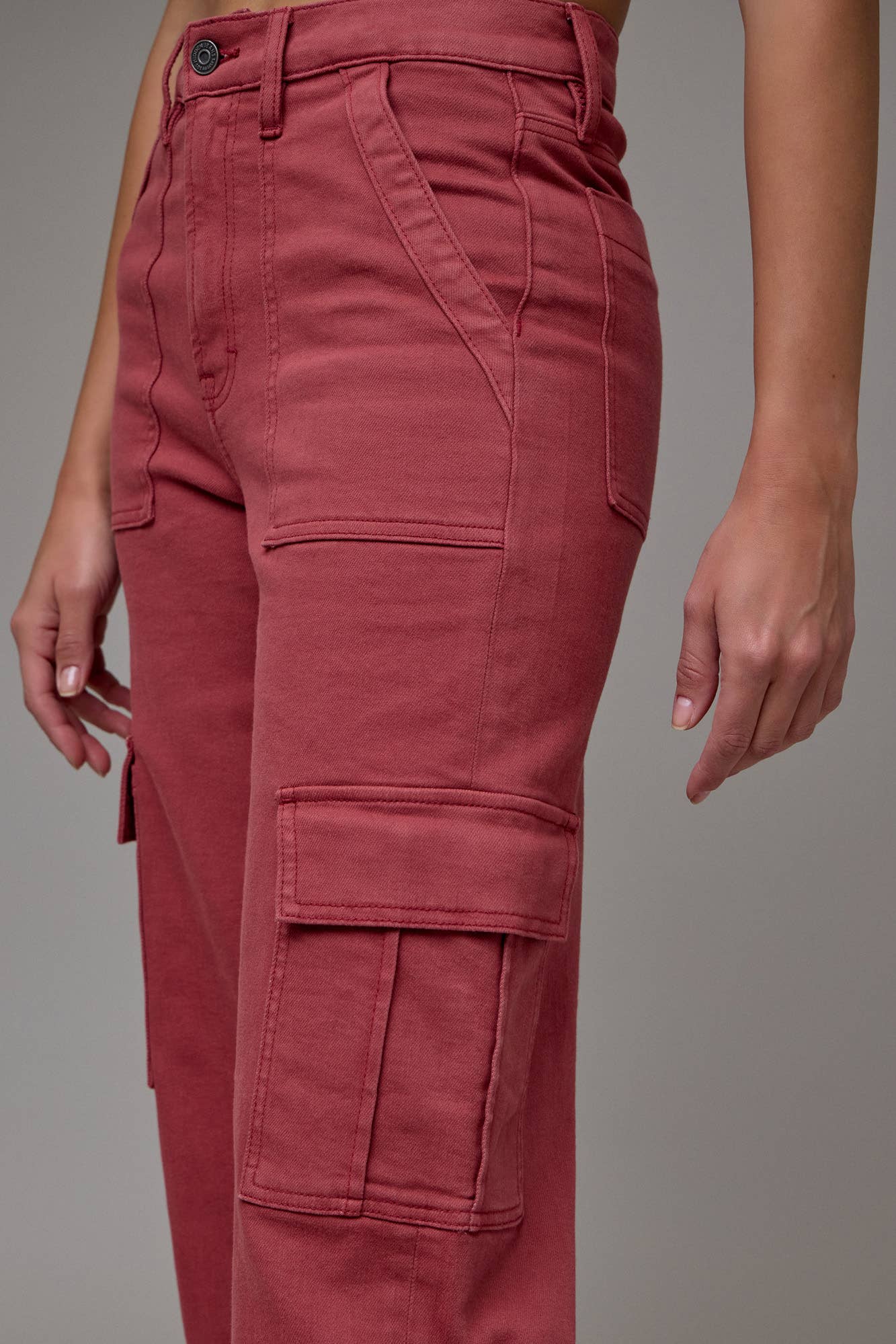 Marsala Wash Cargo Stretch Dad Jean