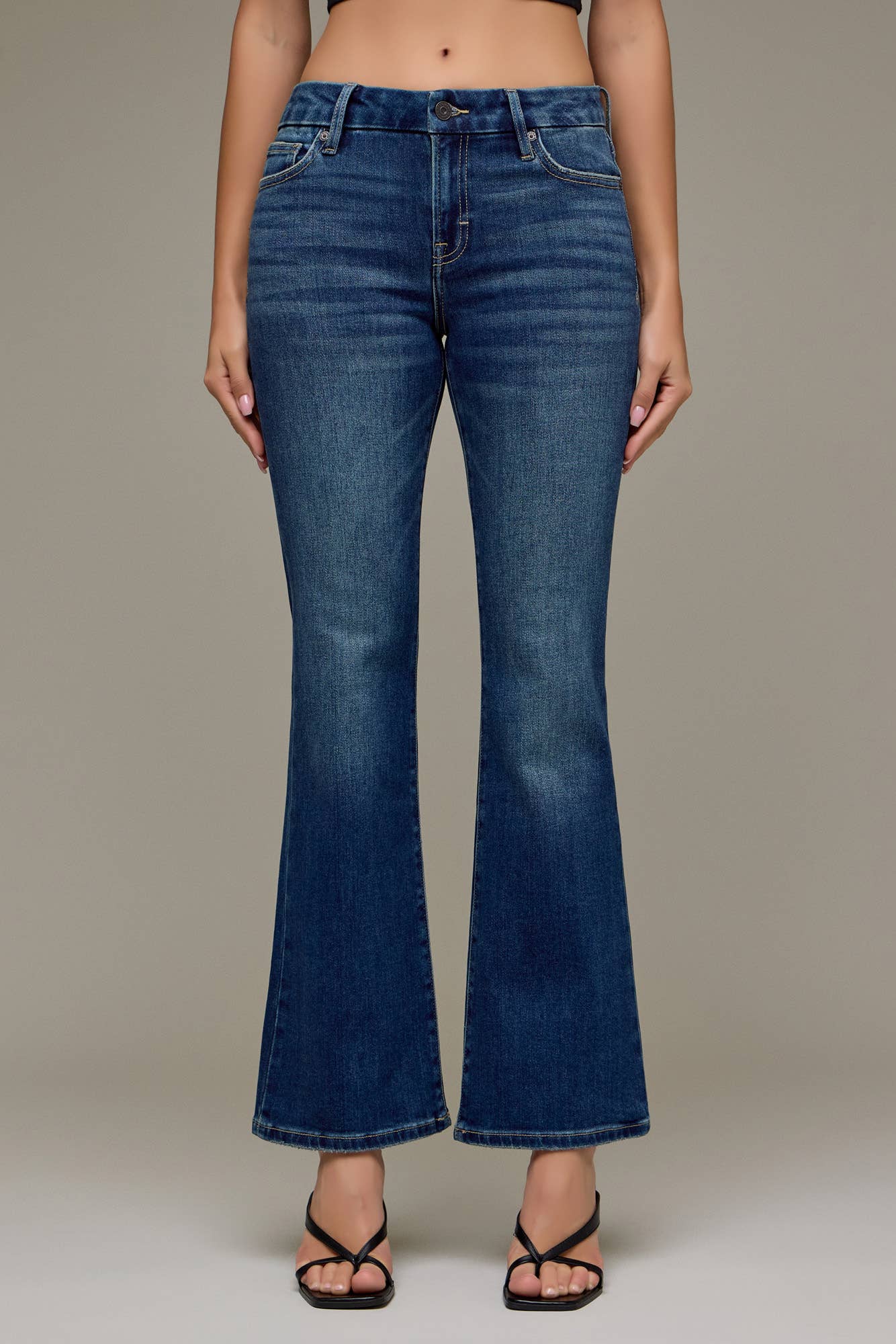 Dark Wash Clean Mid Rise 31" Inseam Bootcut