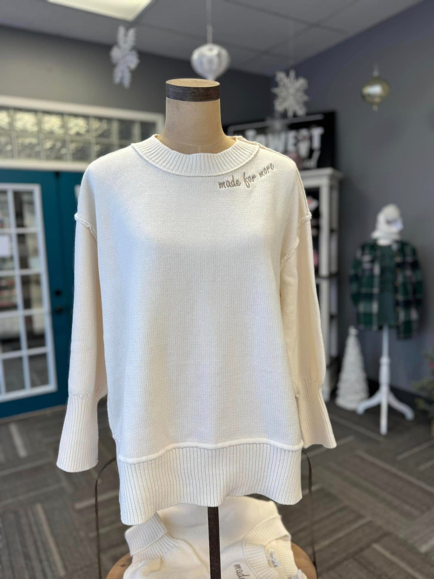 Made For More White Sweater