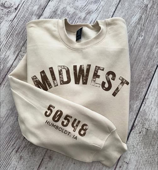 Custom Midwest Zip Code Crewneck