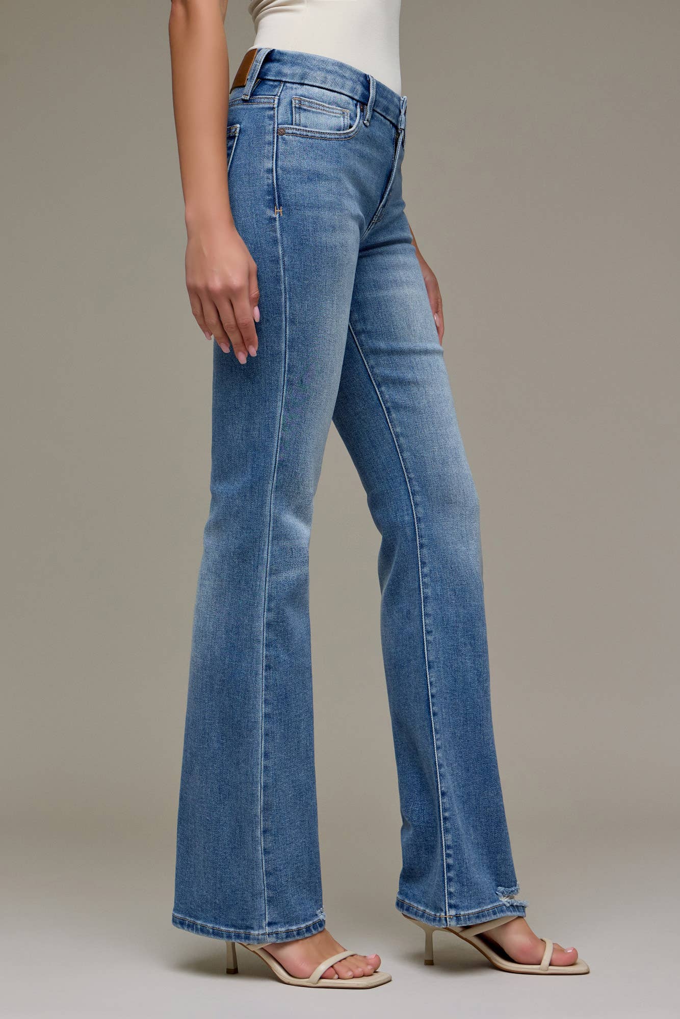 Dark Wash Clean Mid Rise 33" Inseam Bootcut