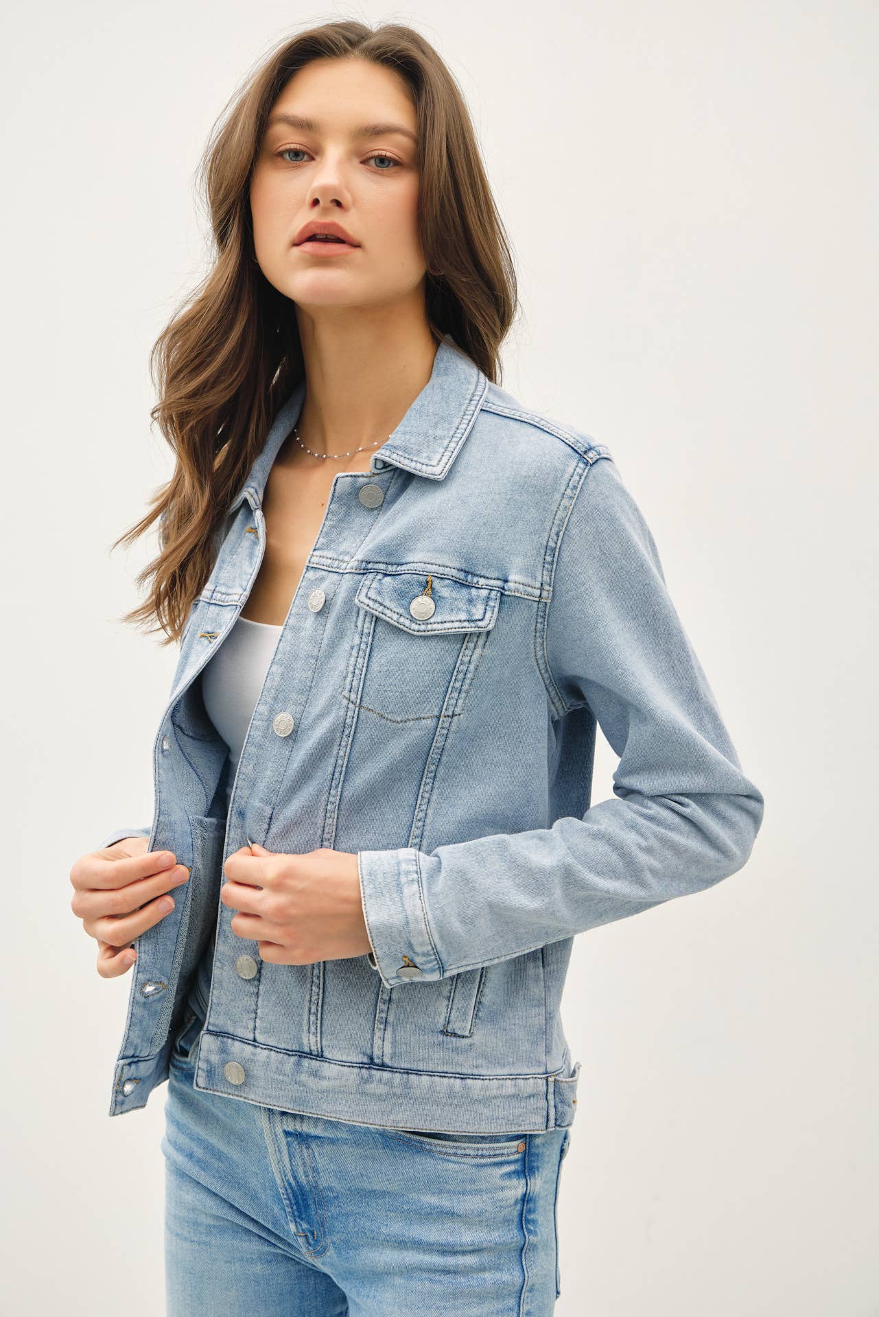 GARMENT-DYE COTTON FLEECE TRUCKER JACKET