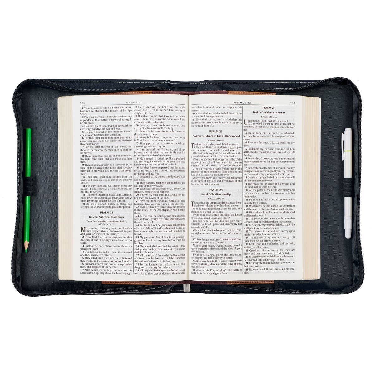 Bible Cover Classic Black/Gray Walk by Faith 2 Cor. 5:7