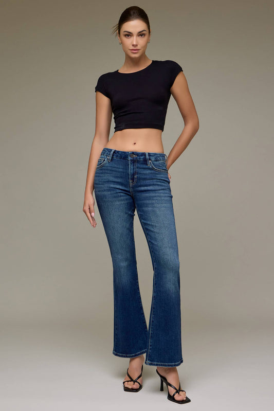 Dark Wash Clean Mid Rise 31" Inseam Bootcut