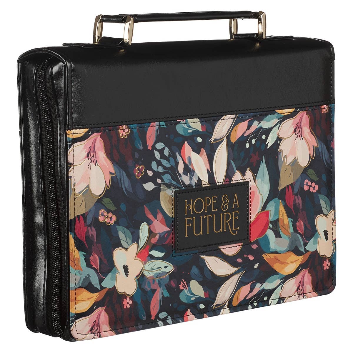 Bible Cover Fashion Black Floral Hope & A Future Jer. 29:11