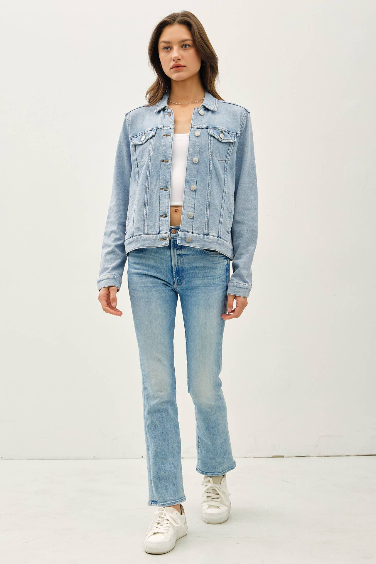 GARMENT-DYE COTTON FLEECE TRUCKER JACKET