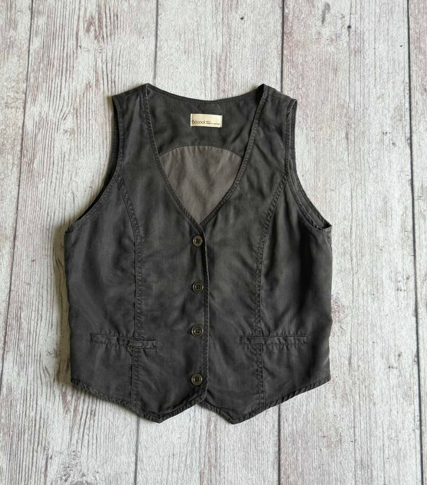 Button Up Tencel Vest