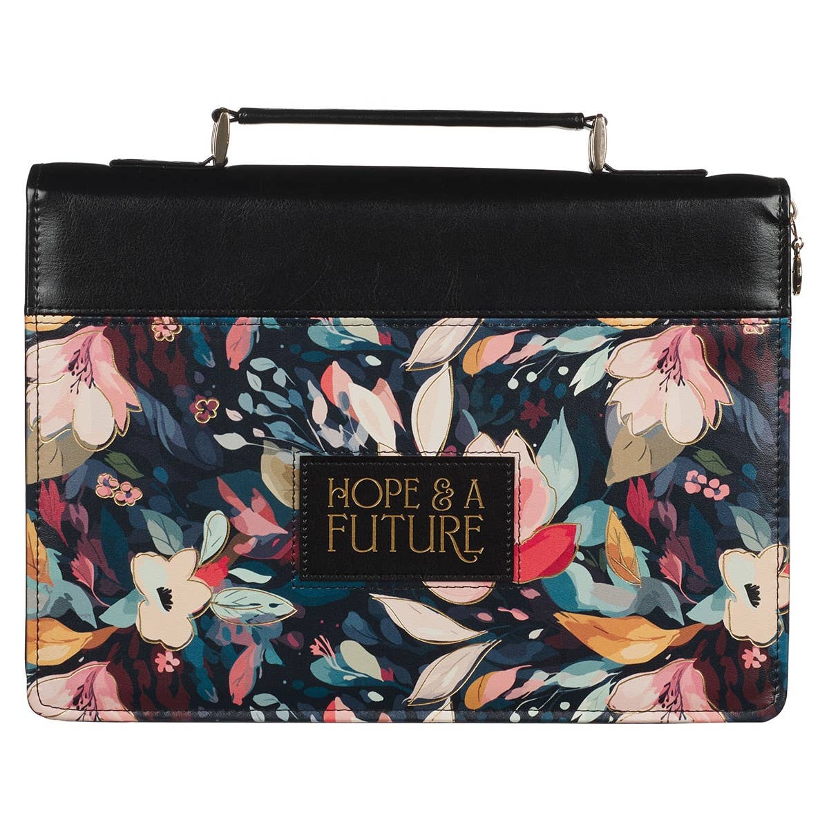 Bible Cover Fashion Black Floral Hope & A Future Jer. 29:11