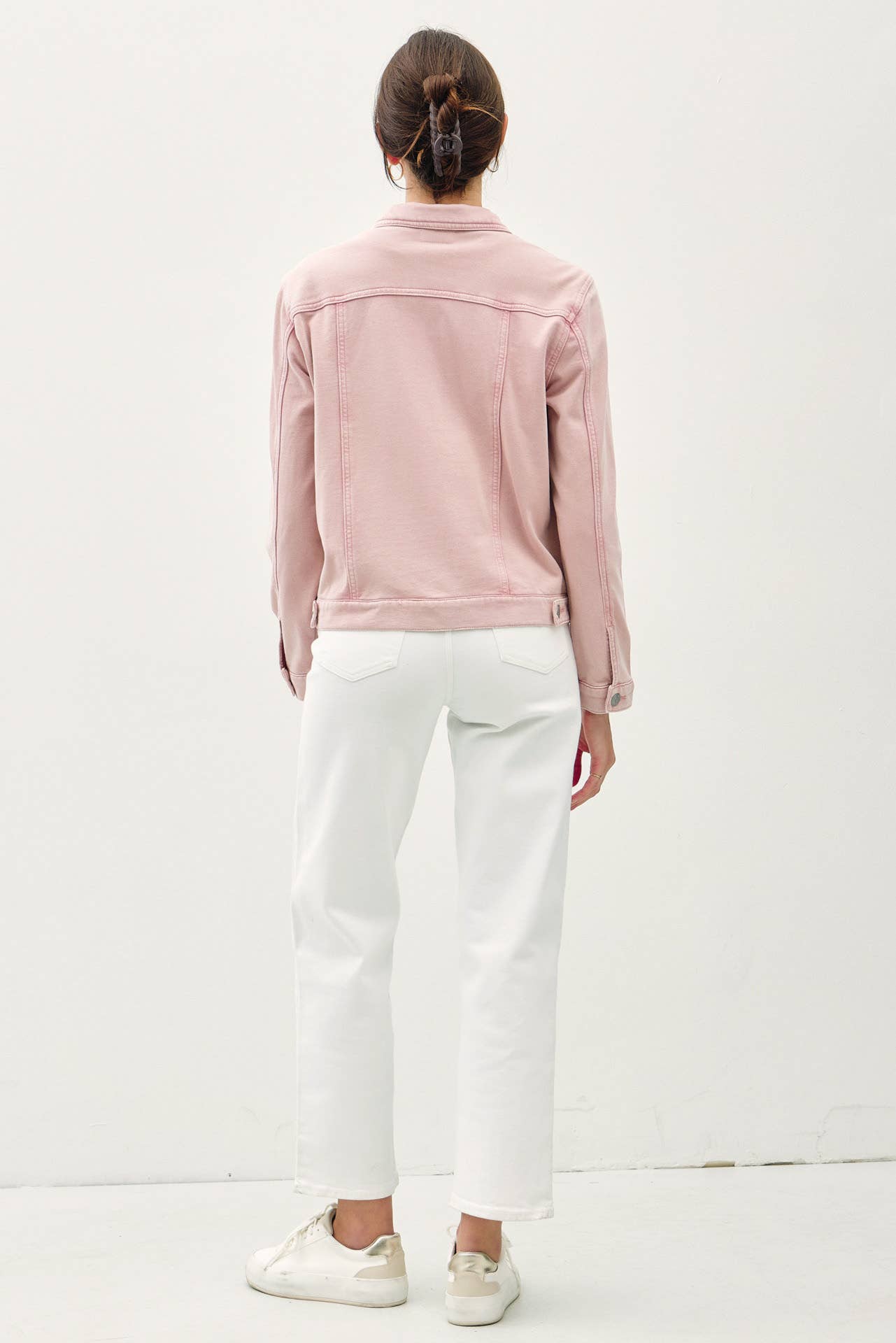 GARMENT-DYE COTTON FLEECE TRUCKER JACKET