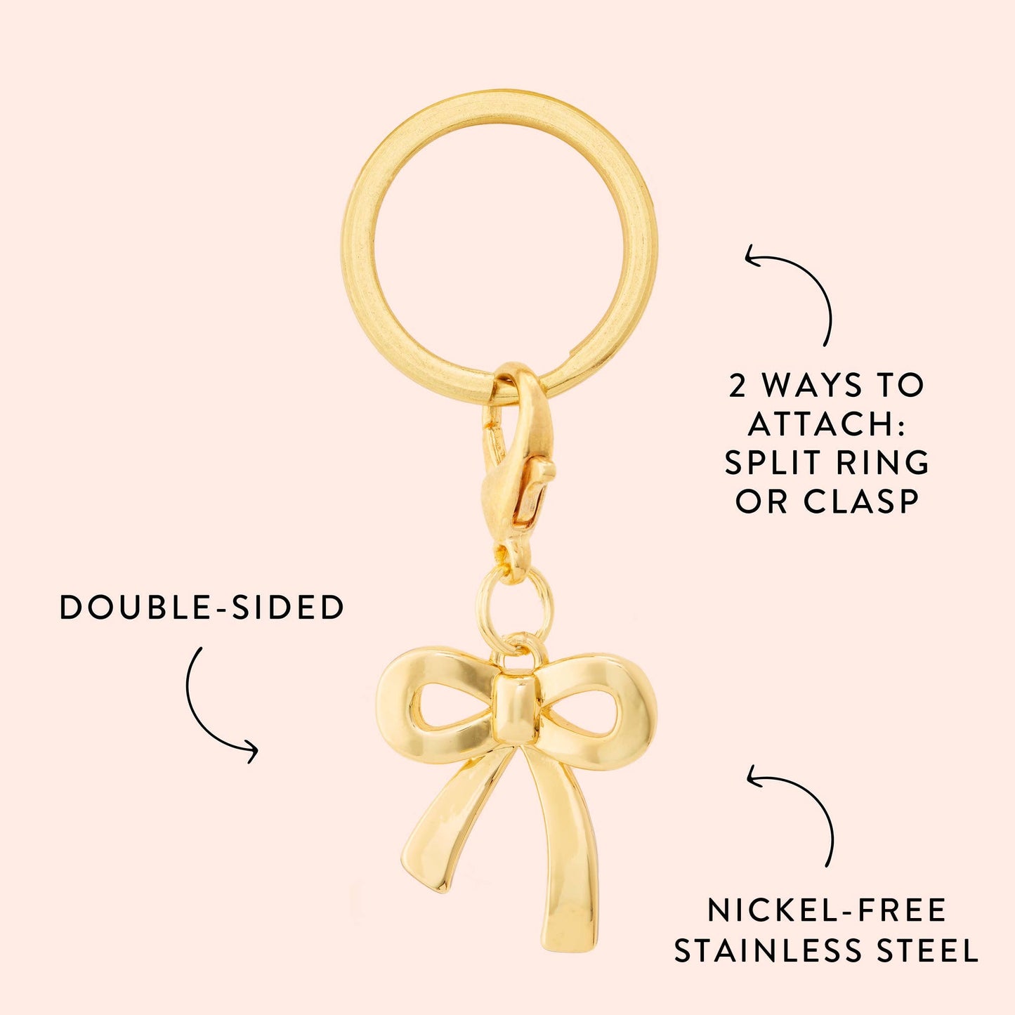 Gold Bow Collar Charm