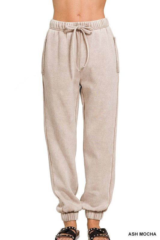 Acid Wash Fleece Joggers