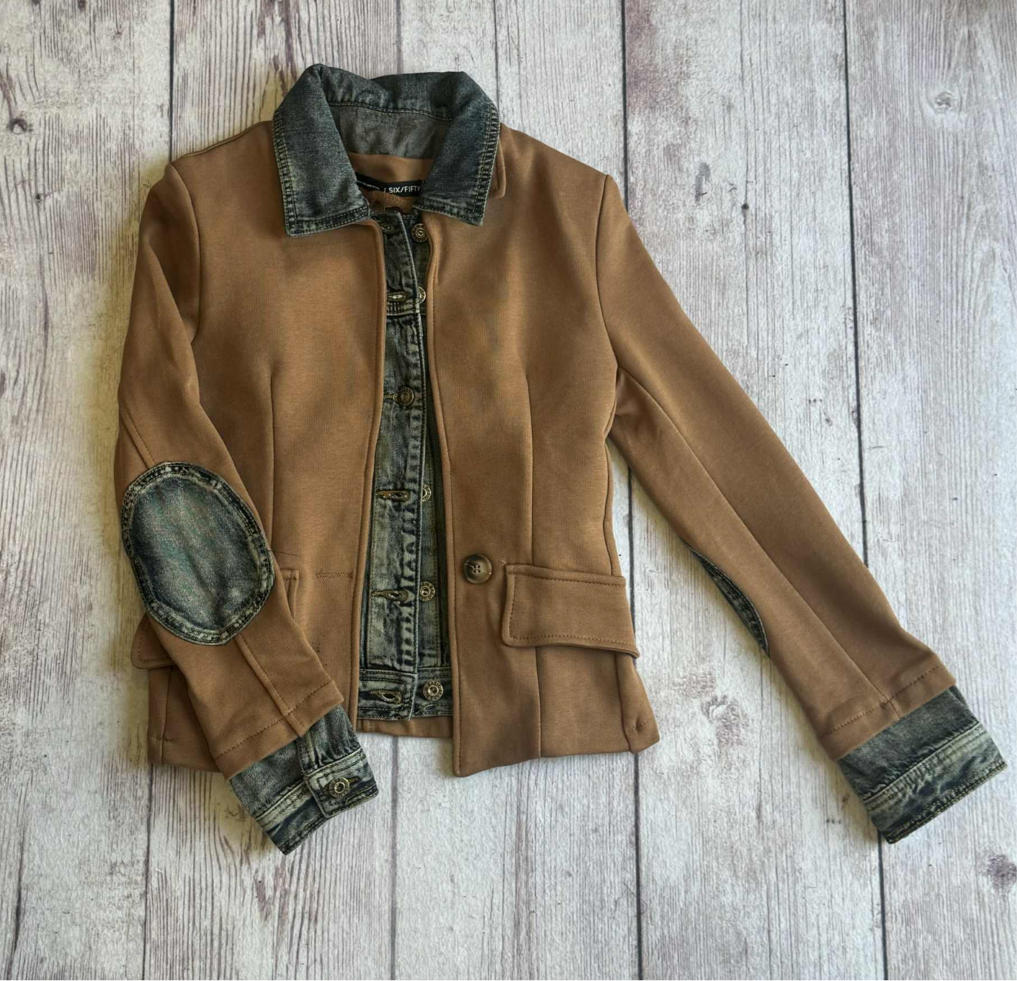 Mixed Media Denim Jacket