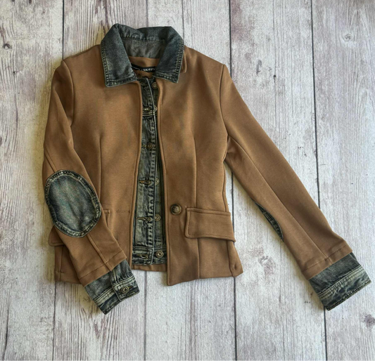 Mixed Media Denim Jacket