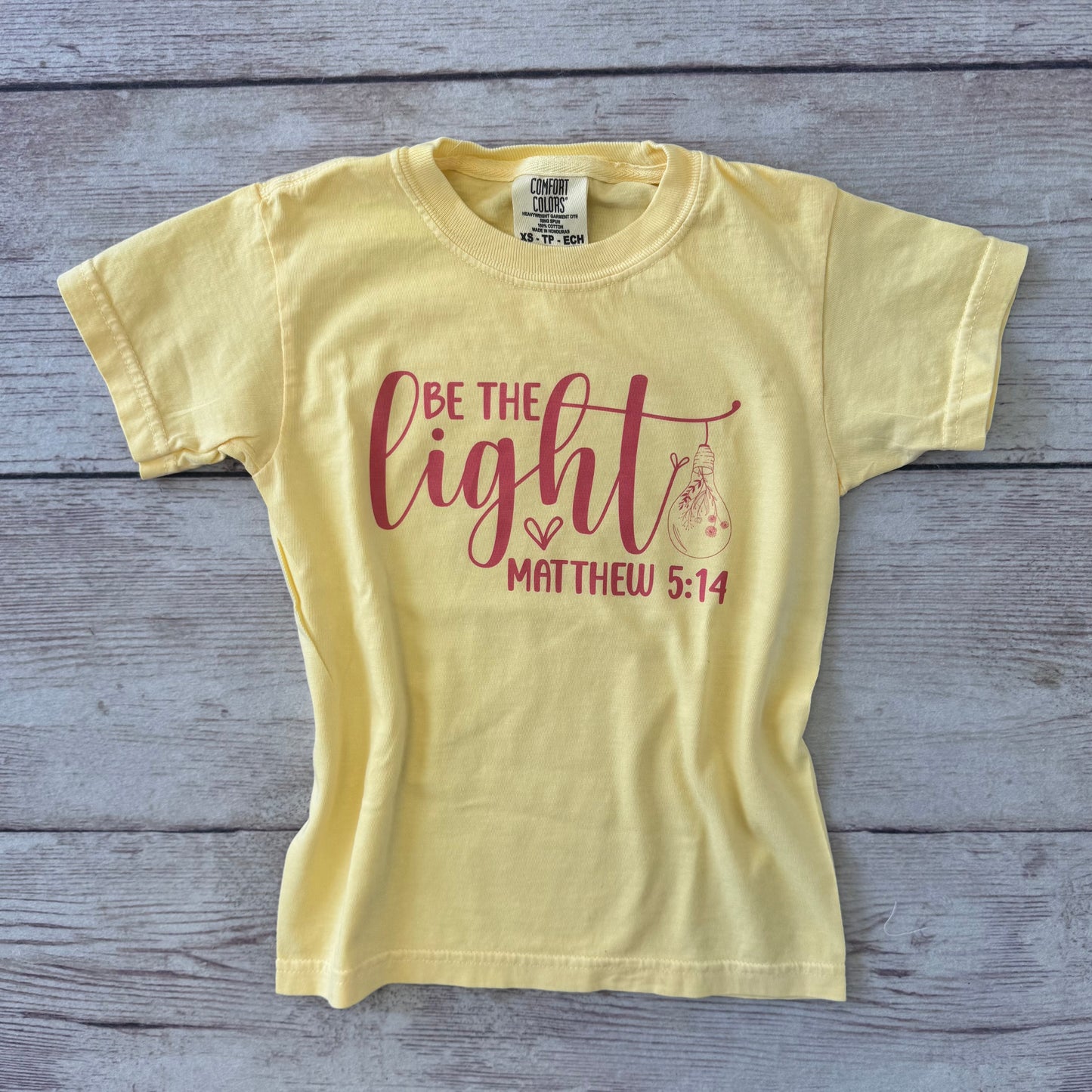 Youth Be The Light Pink Font T-Shirt
