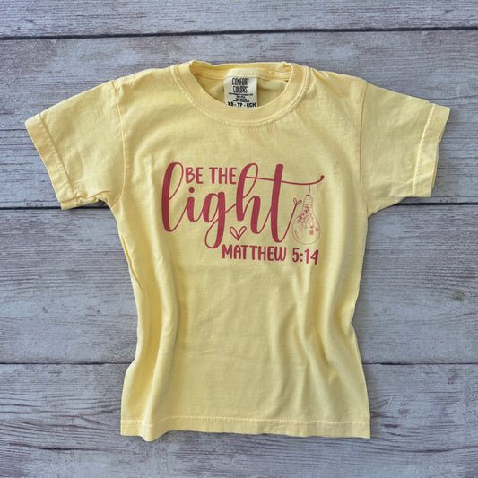 Youth Be The Light Pink Font T-Shirt