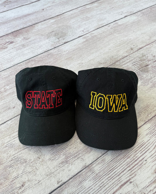 State and Iowa Ball Caps