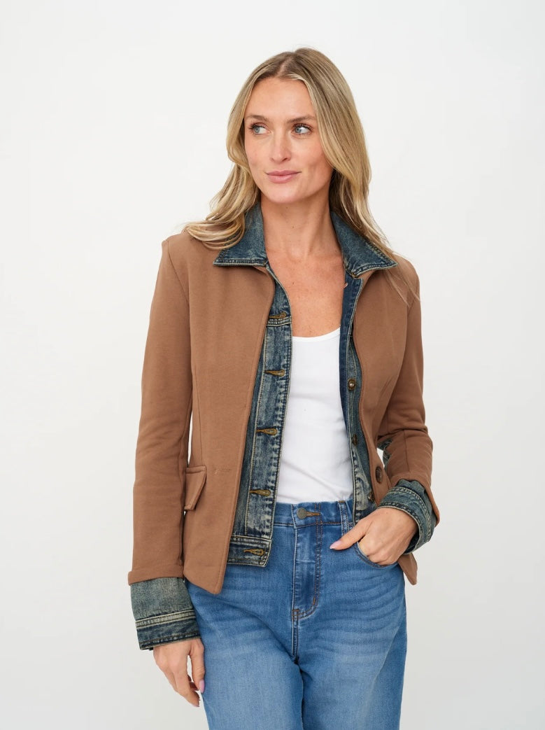 Mixed Media Denim Jacket