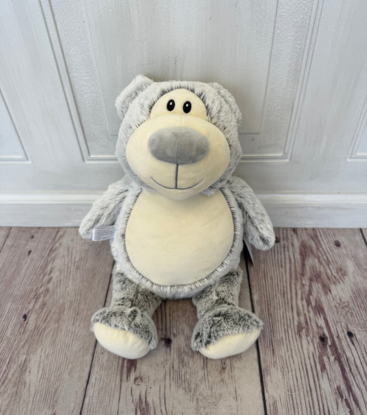 Grey Bear with Personalized Embroidery