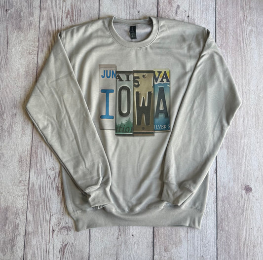 Iowa License Plate Crewneck