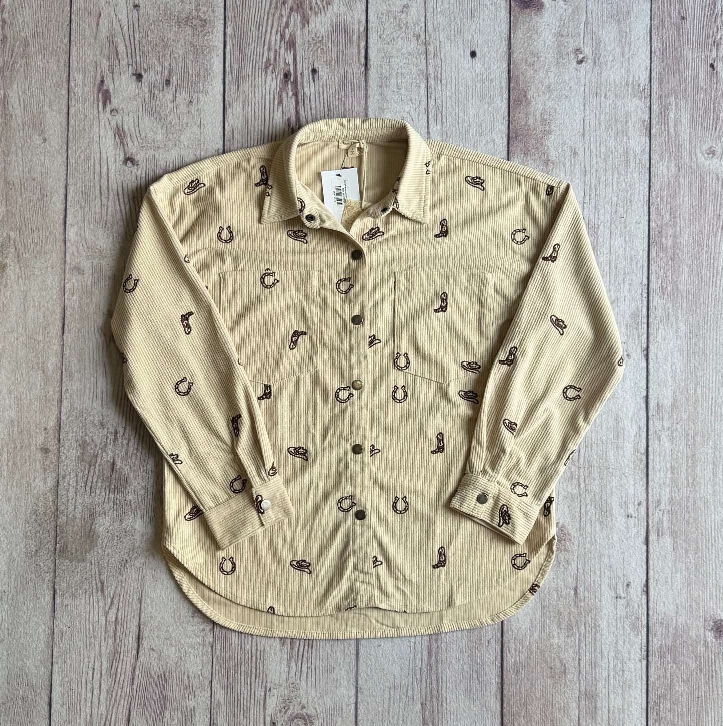Cowgirl Embroidered Corduroy Shirt