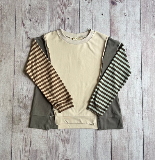 Color Block Dolman Sleeve Knit Top