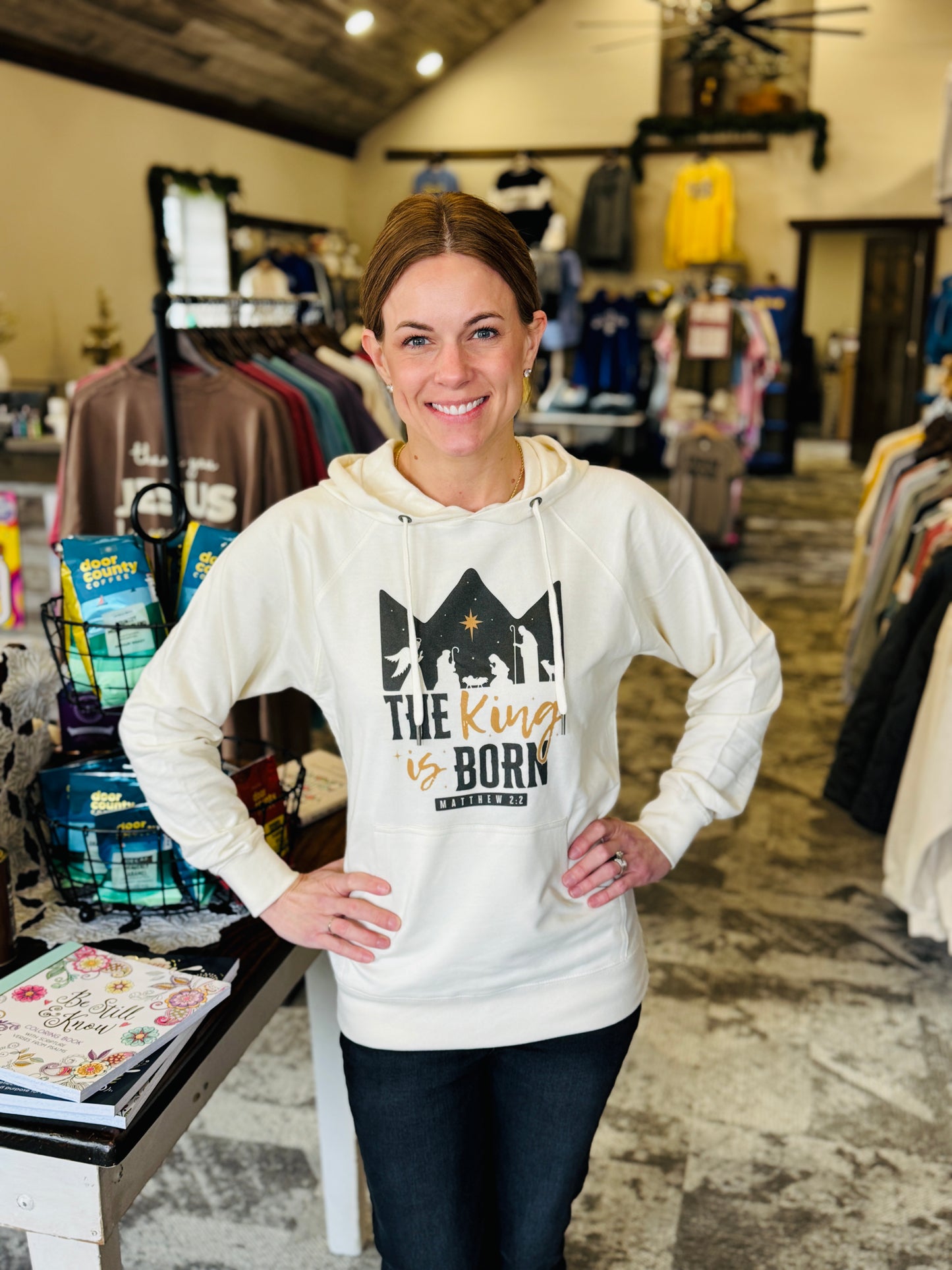 The King is Born Lightweight Hoodie