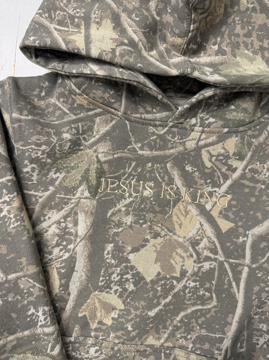Youth Camo Jesus is King Embroidery Hoodie