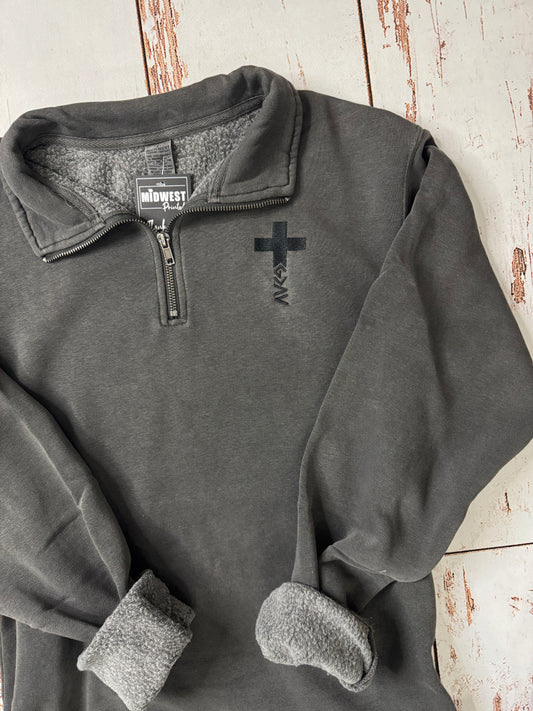 Cross God Is Greater Embroidery 1/4 Zip