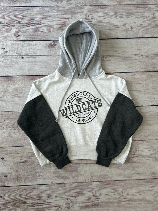 Colorblock Cropped Wildcats Stamp Hoodie