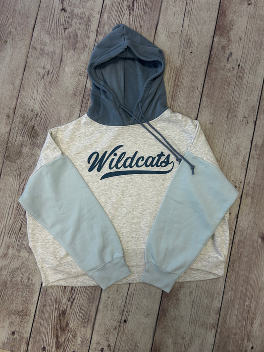 Cropped Wildcats Color Block Hoodie