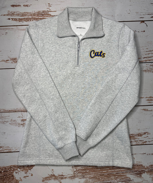 Women's Cats Embroidery 1/4 Zip Sweatshirt