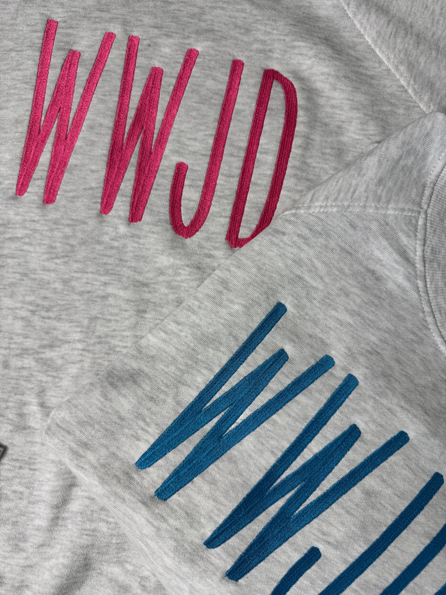 Ladies WWJD Embroidery Short Sleeve Crew