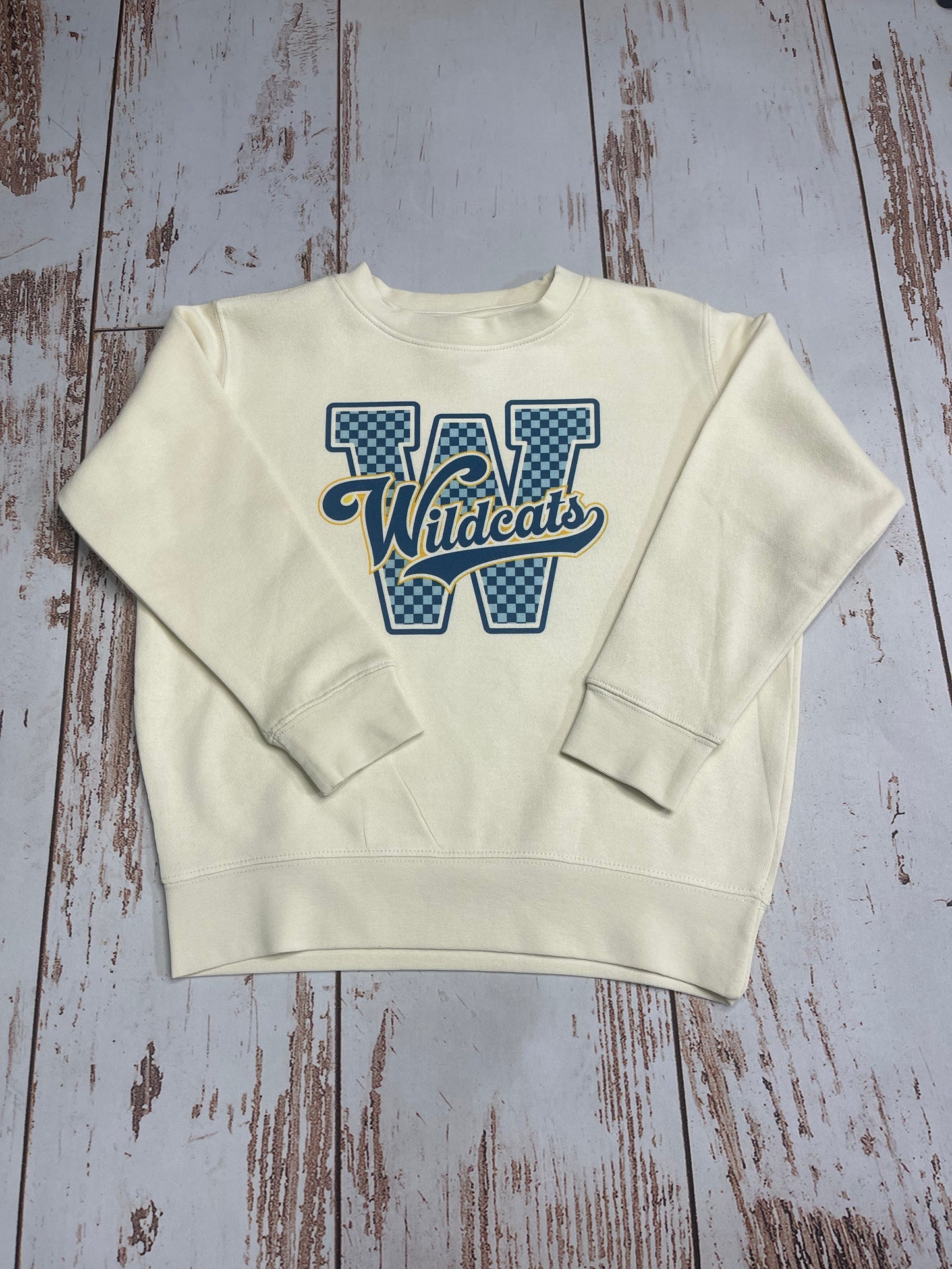 Youth Wildcats Checkered Crewneck