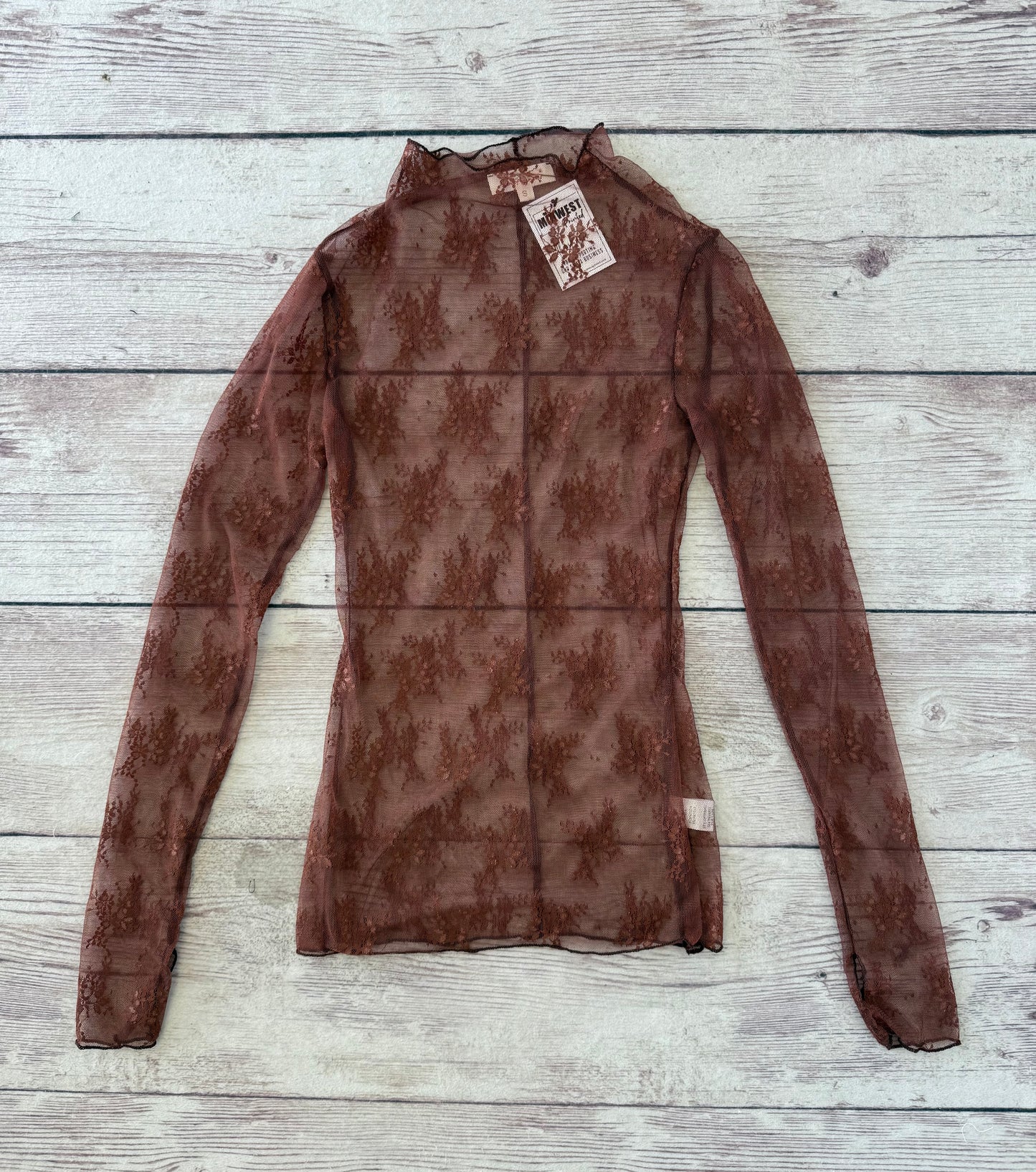 Mesh Lace Long-Sleeve Top