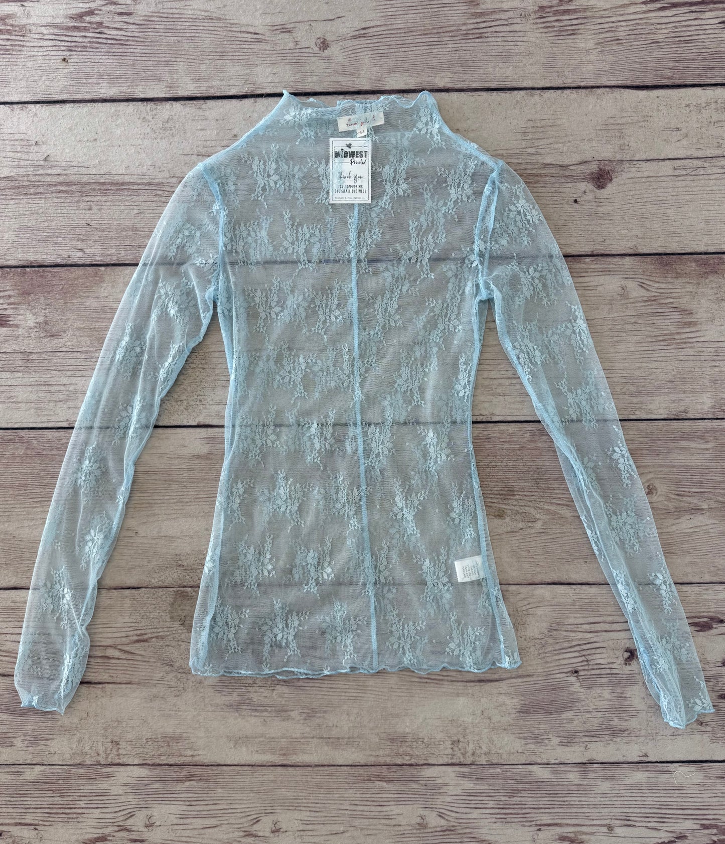 Mesh Lace Long-Sleeve Top