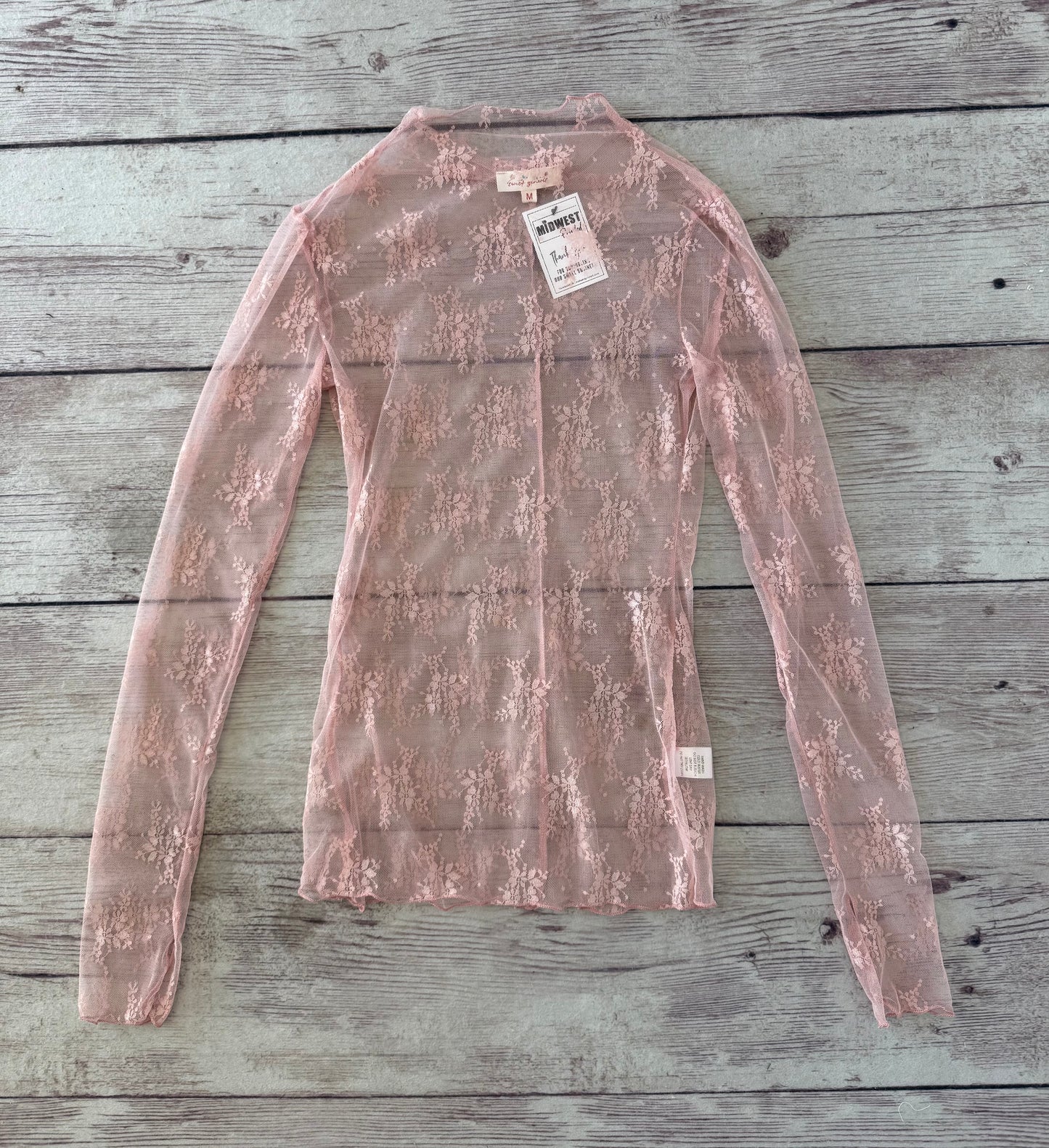 Mesh Lace Long-Sleeve Top